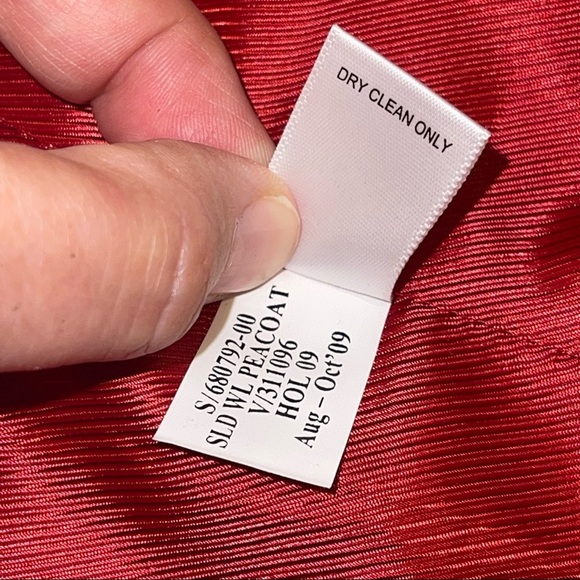 Banana Republic Red Double Breasted Short Italian Wool Coat Sz XS - Picture 15 of 17